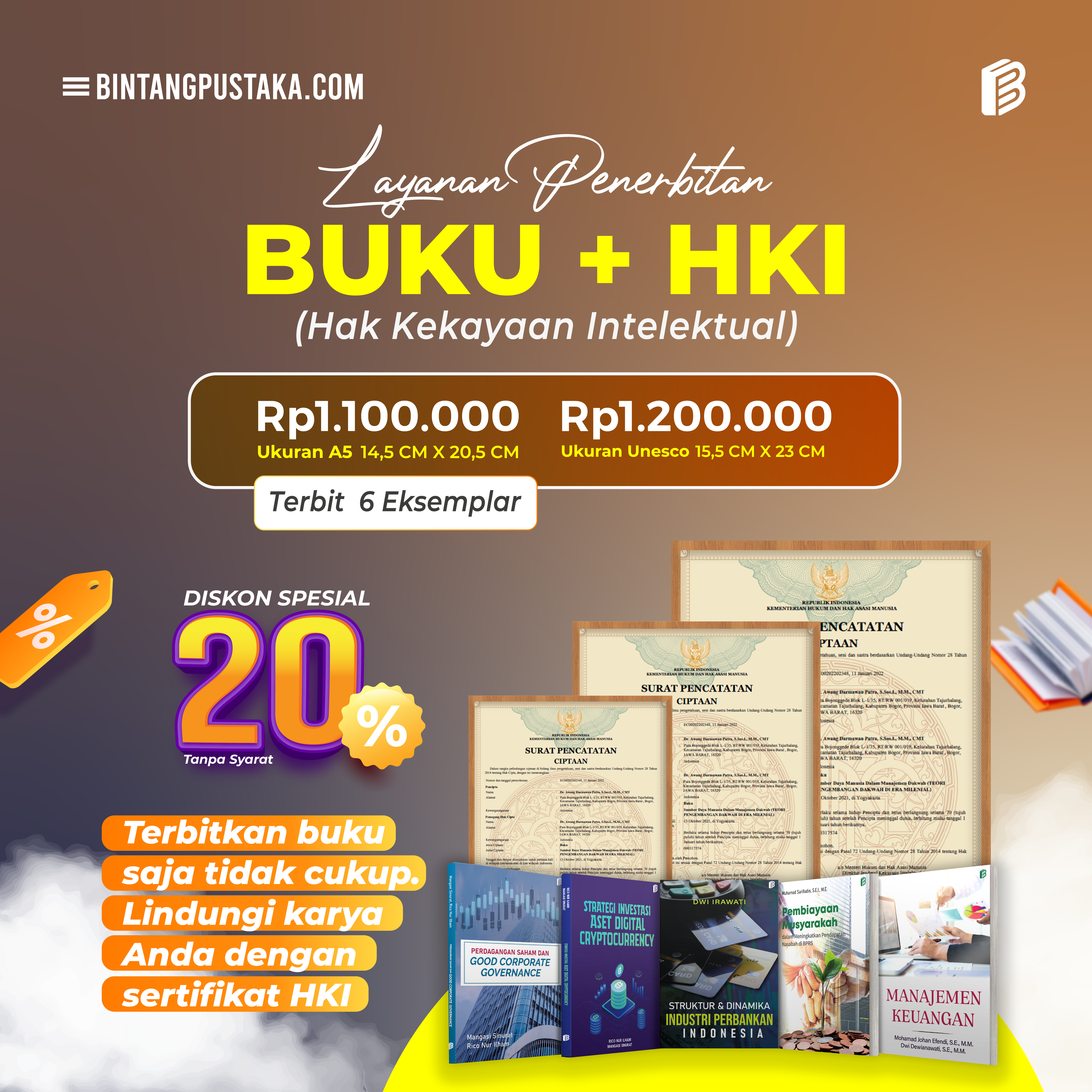 Peket penerbitan + hak kekayaan intelektual